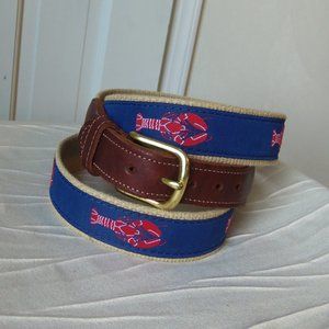 Preston Belt Navy with Red Lobsters sz 55